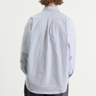 Anglan Men's Unbalance Patch Big Shirt in Striped