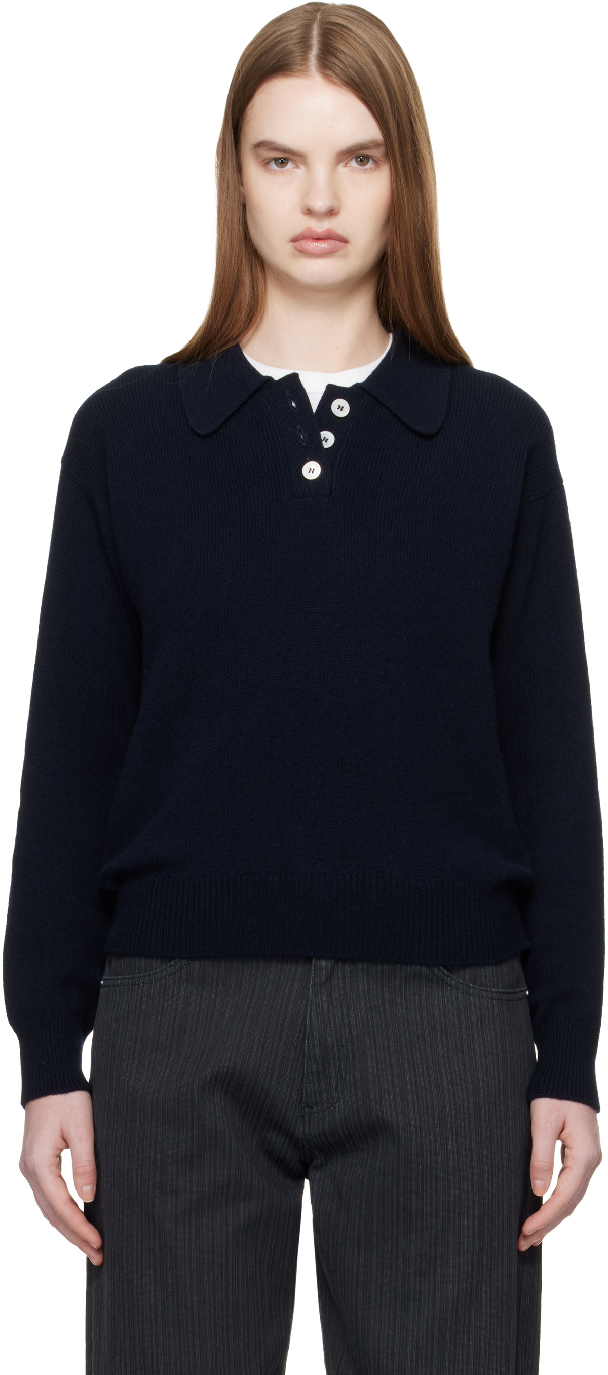 &Daughter Navy Edith Polo