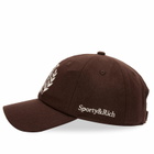 Sporty & Rich Women's NY Crest Wool Hat in Chocolate Cream 