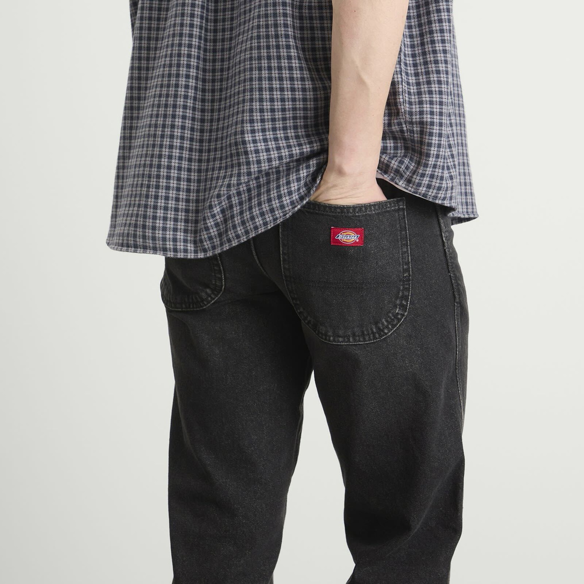 Dickies Men's 954 Relaxed Straight Work Jeans in Black Wash Faded