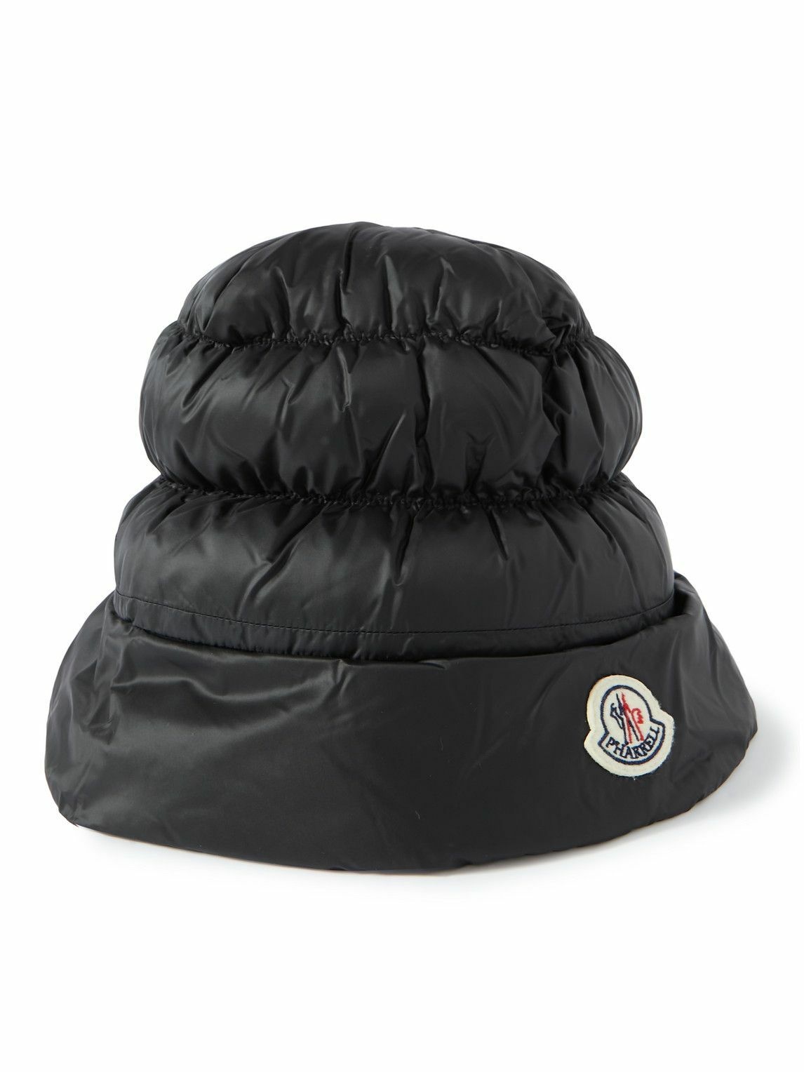 Photo: Moncler Genius - Pharrell Williams Logo-Appliquéd Quilted Shell Down Bucket Hat - Black