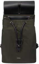 Burberry Green & Black Nylon Pocket Backpack