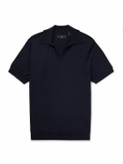 Dunhill - Slim-Fit Cotton and Mulberry Silk-Blend Polo Shirt - Blue
