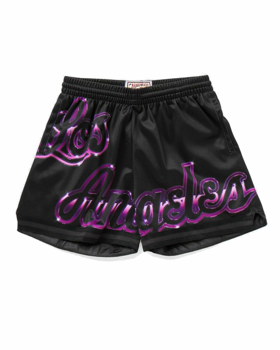 Photo: Mitchell & Ness Wmns Big Face 4.0 Shorts Los Angeles Lakers Black - Womens - Sport & Team Shorts