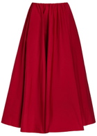 Staud Milano Stretch-cotton Maxi Skirt Red