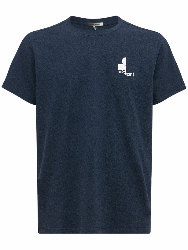 Photo: ISABEL MARANT - Logo Printed Cotton Jersey T-shirt