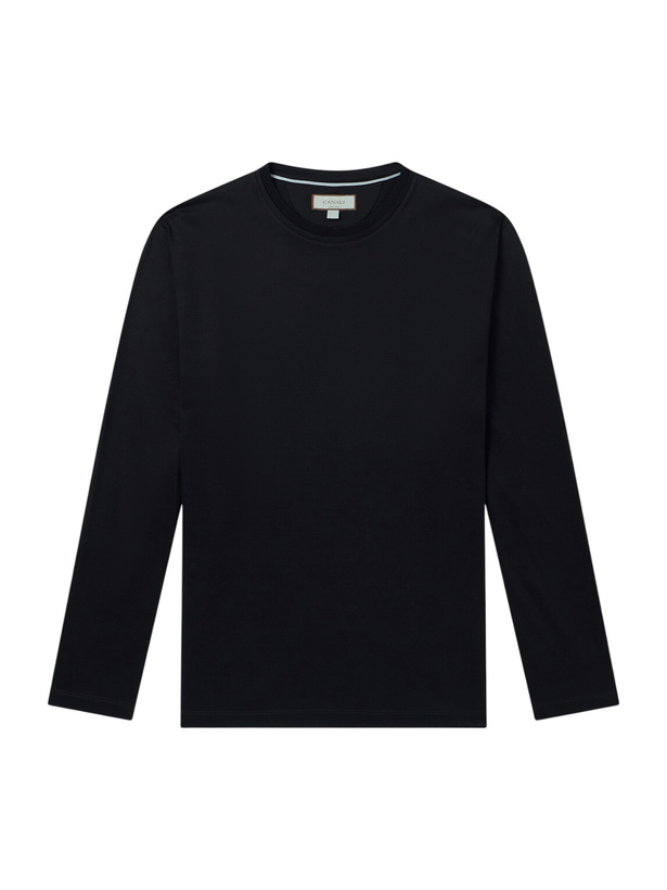 Photo: Canali - Cotton-Jersey T-Shirt - Black