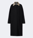 Róhe Calf hair-trimmed virgin wool coat