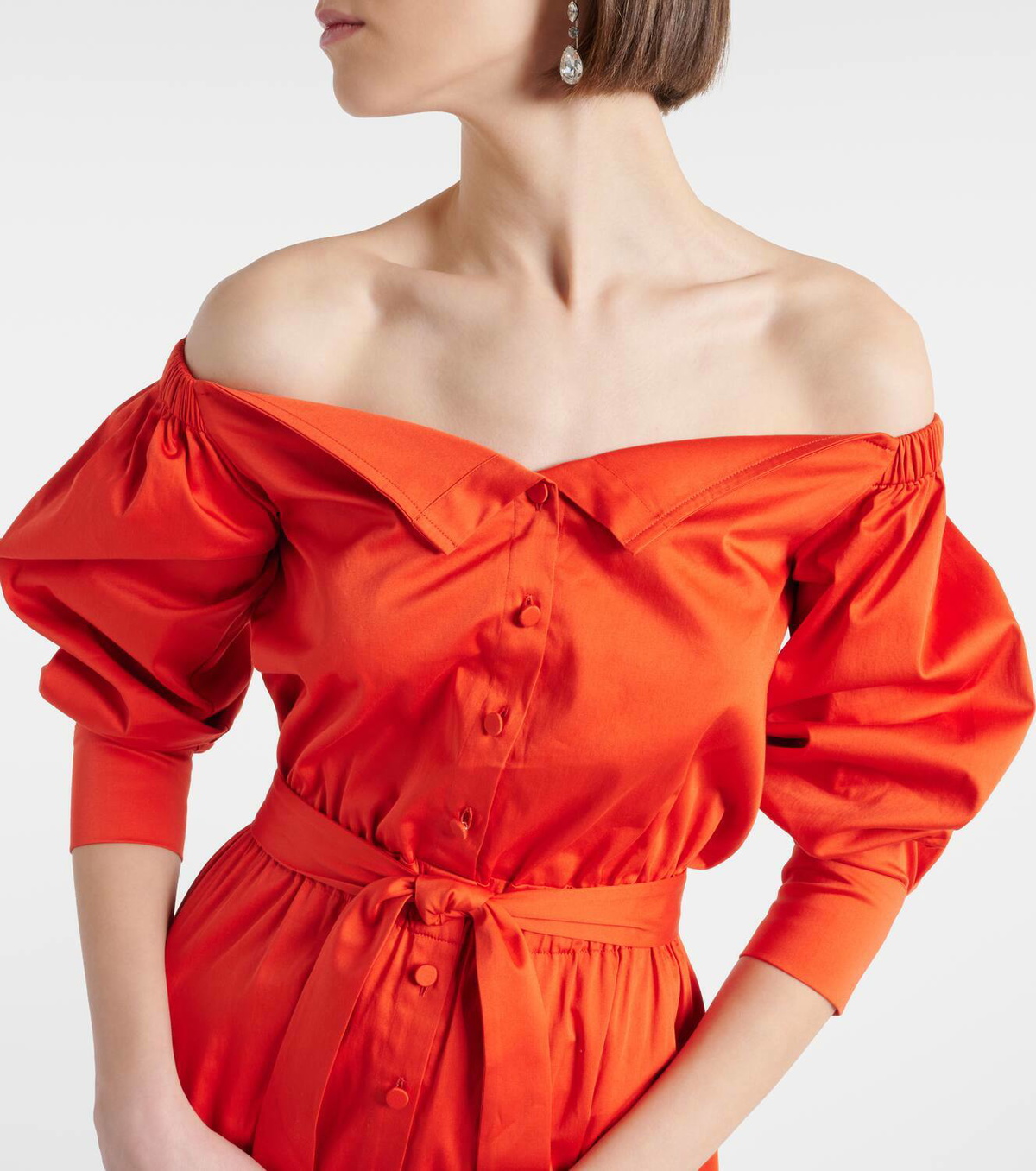 Altuzarra Zora off-shoulder cotton shirt dress Altuzarra Altuzarra Zora off-shoulder cotton shirt dress Altuzarra