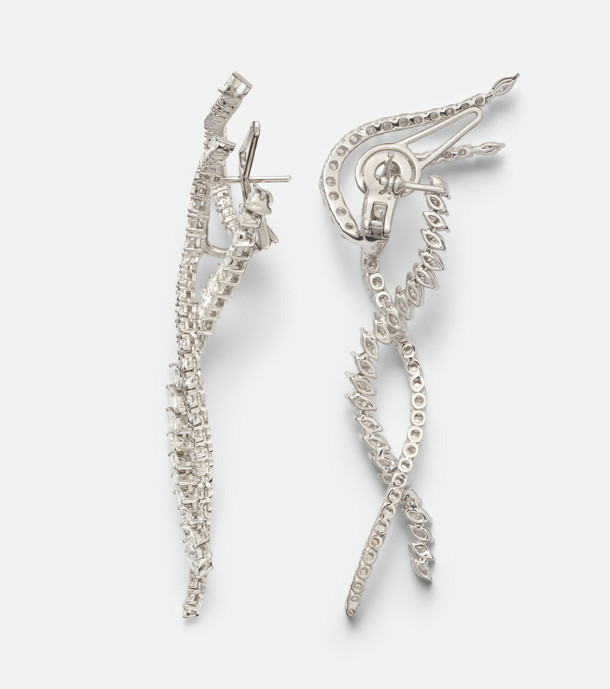 Yeprem Y-Couture 18kt white gold drop earrings with diamonds