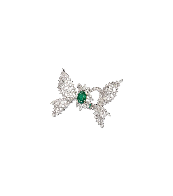 Photo: Yeprem Reign Supreme 18kt white gold ring with emerald and diamonds
