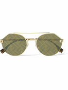 Fendi - Sky Round-Frame Gold-Tone Sunglasses