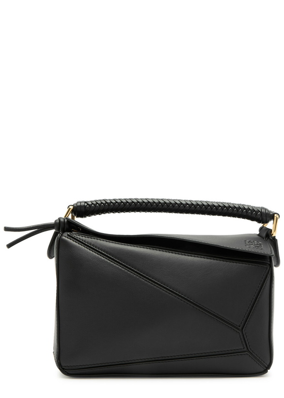 Photo: Loewe Puzzle Edge Small Leather top Handle bag - Black - One Size