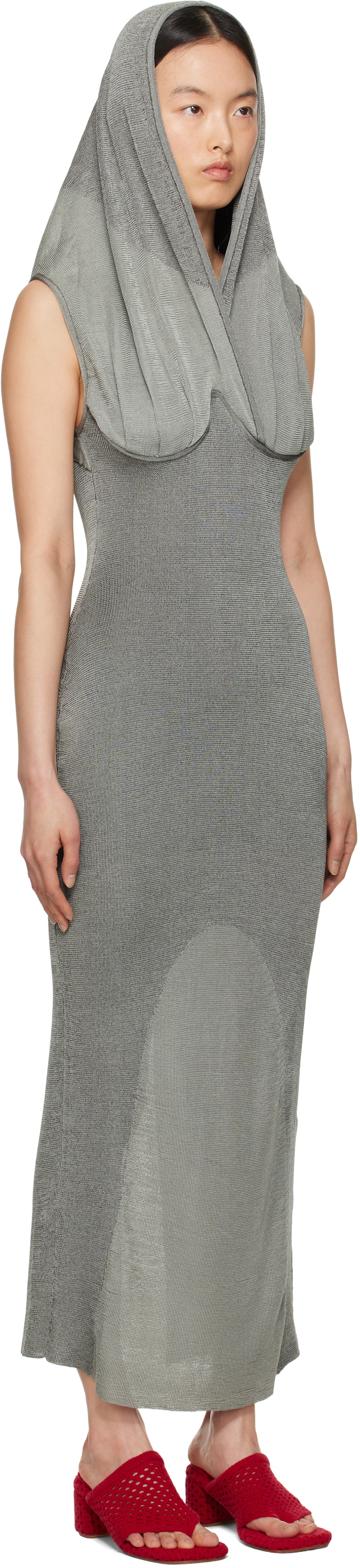 Isa Boulder Gray Lowhood Maxi Dress