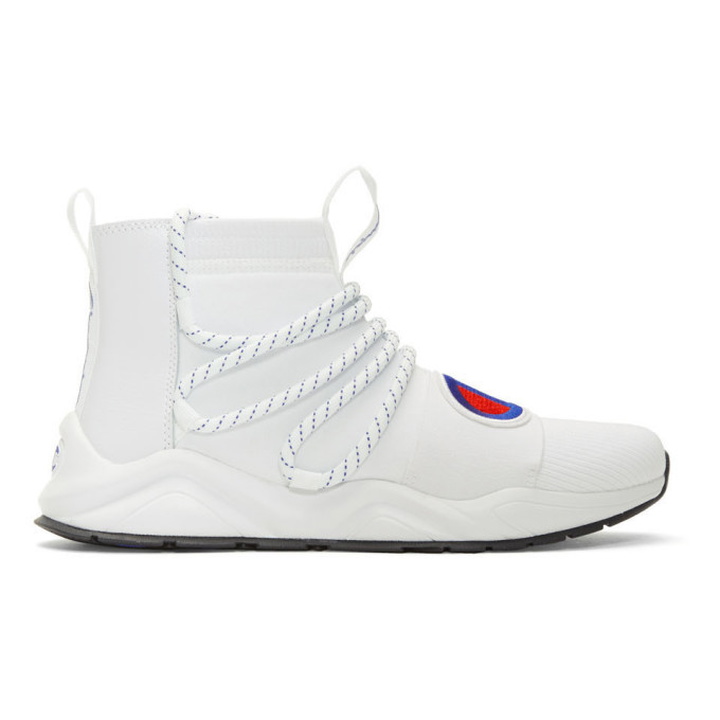 Photo: Champion Reverse Weave White Rally Hype High-Top Sneakers