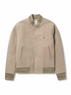 Givenchy - Padded Logo-Embellished Full-Grain Nubuck Bomber Jacket - Neutrals