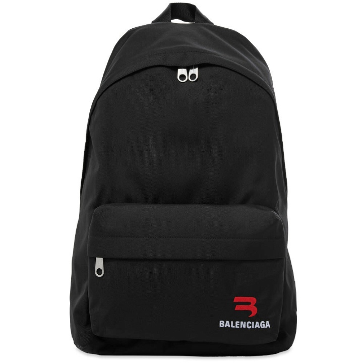 Photo: Balenciaga Emroidered Logo Explorer Backpack
