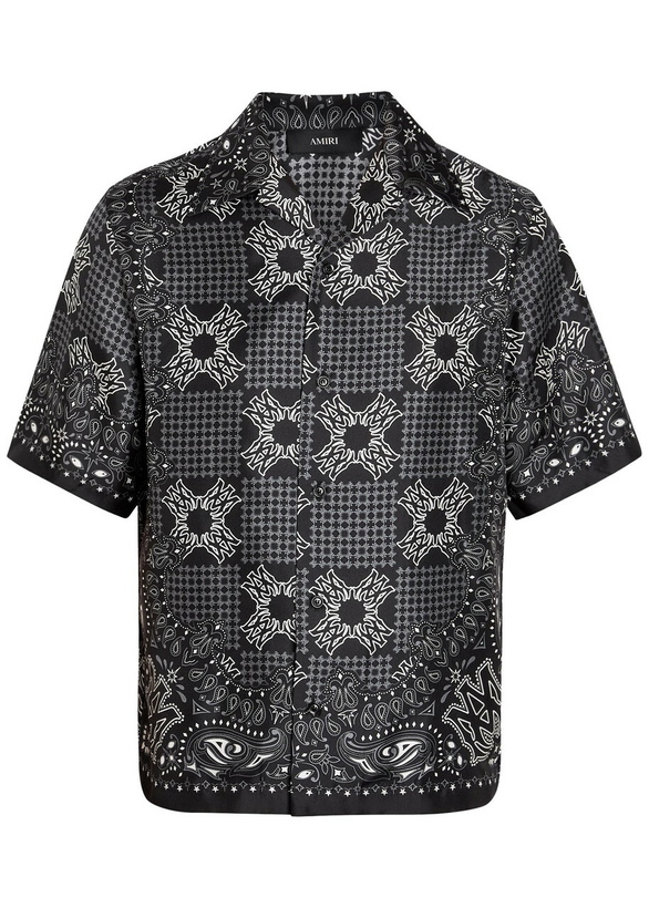 Photo: Amiri Checked Silk Shirt Black