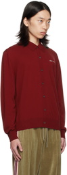 AFTER PRAY Burgundy Wool Cardigan