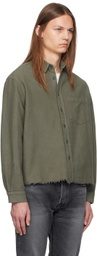 John Elliott Khaki Solid Hemi Oversized Shirt