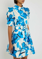 Rebecca Vallance Sapphira Printed Satin Mini Shirt Dress Print