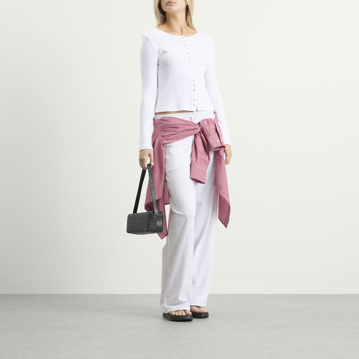 DUNST Women's Joggers in Light Melange Grey