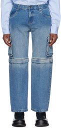 WYNN HAMLYN Blue Cargo Jeans