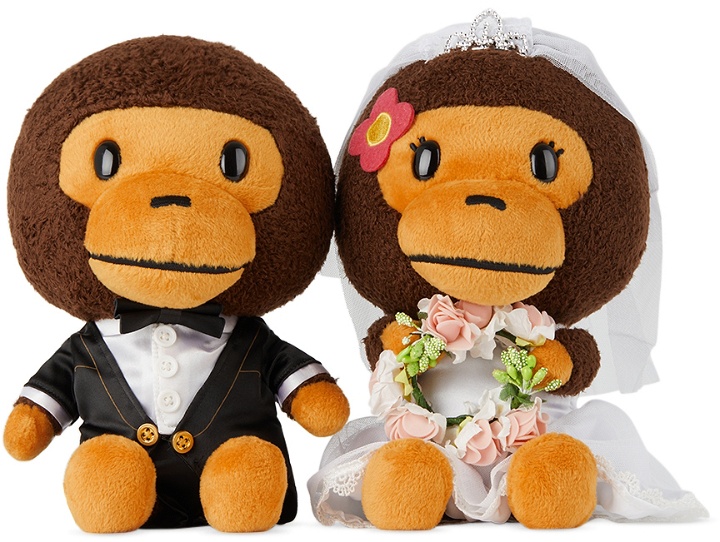 Photo: BAPE Brown Milo & Lisa Wedding Sitting Plush Toys
