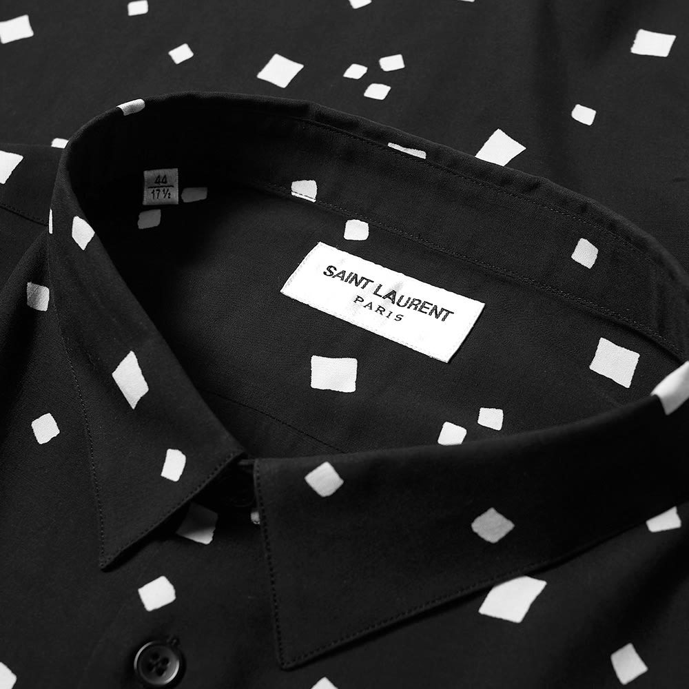 Saint Laurent Square Print Short Sleeve Shirt Saint Laurent