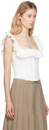 GUIZIO White Bettina Corset Tank Top