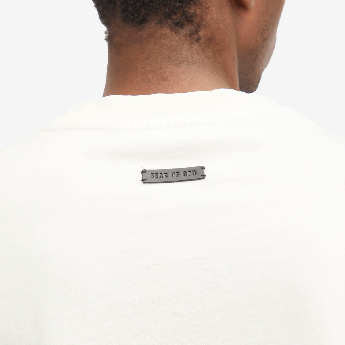 Fear of God Men's Short Sleeve Text Print T-Shirt in Cream