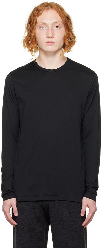 Photo: Sunspel Black Cotton Long Sleeve T-Shirt