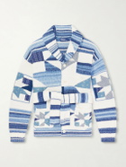 Polo Ralph Lauren - Shawl-Collar Patchwork Cotton and Linen-Blend Cardigan - Blue