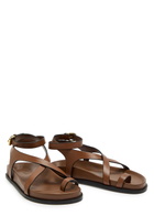 A.emery Jalen Slim Leather Sandals Brown