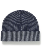 Johnstons of Elgin - Striped Ribbed Cashmere Beanie