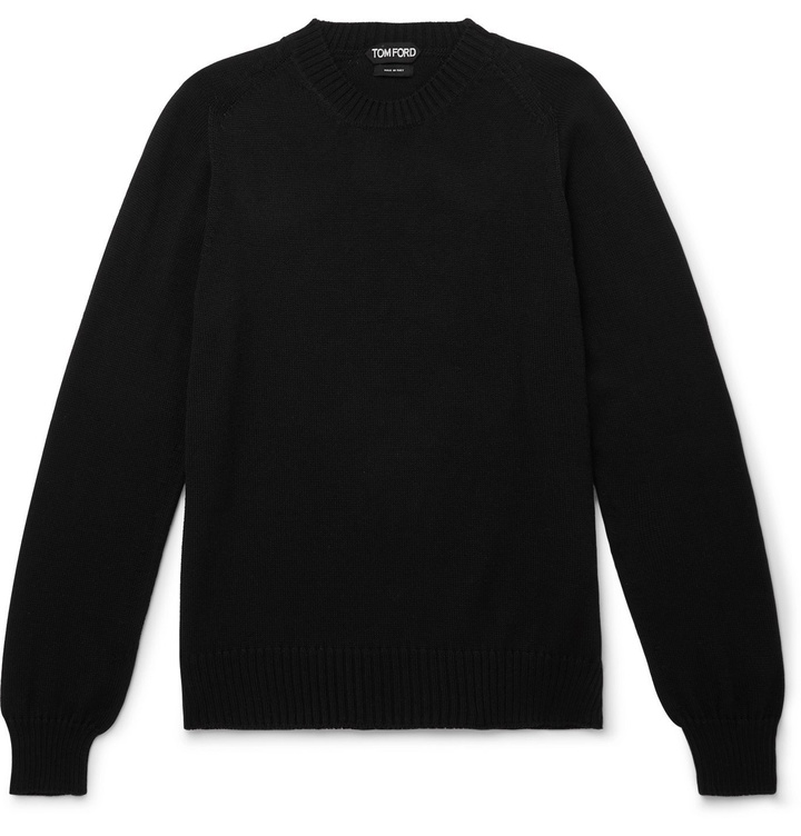 Photo: TOM FORD - Cotton and Silk-Blend Sweater - Black