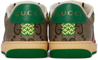 Gucci Beige & Green Screener Sneakers