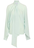 Stella Mccartney Tie-effect Silk Shirt Light Blue