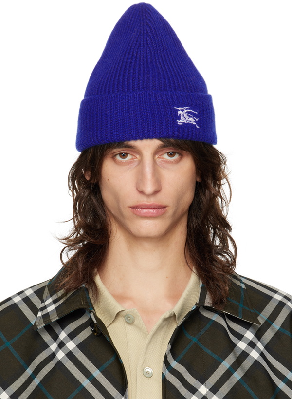 Photo: Burberry Blue Ribbed Cashmere Beanie