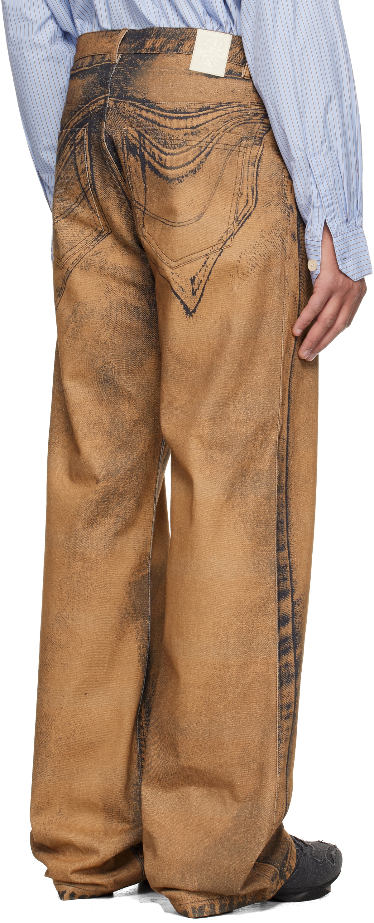 CAMPERLAB Brown Distorted Print Jeans