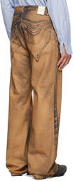 CAMPERLAB Brown Distorted Print Jeans