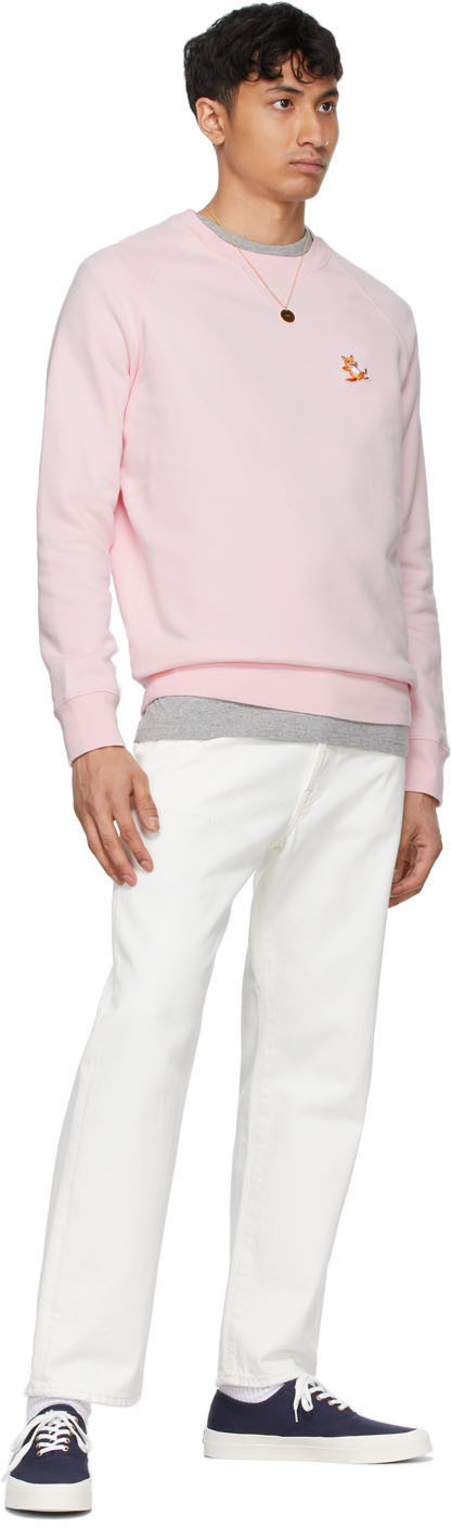 Maison Kitsuné Pink Chillax Fox Patch Classic Sweatshirt Maison