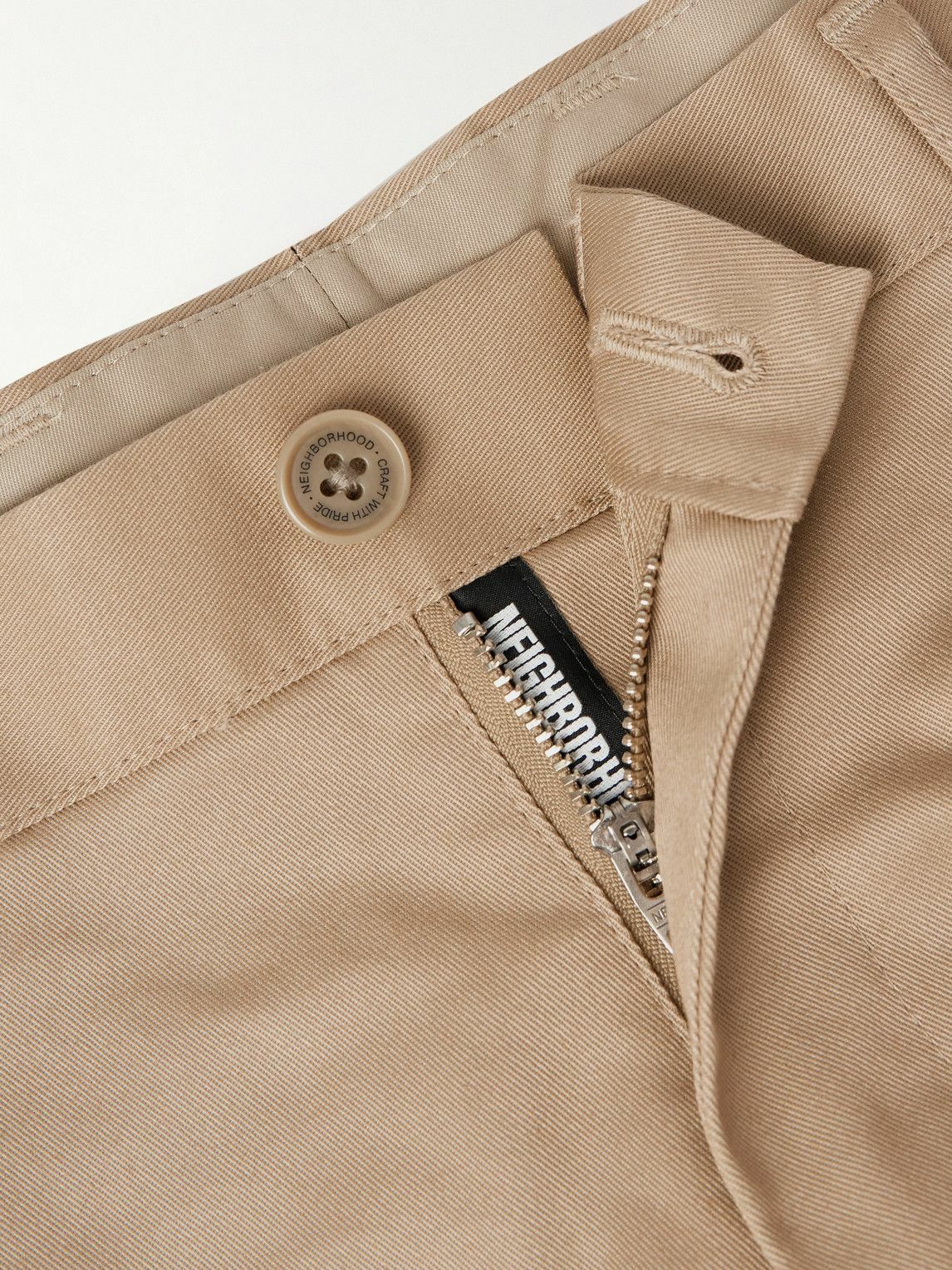 Neighborhood - Two Tuck Straight-Leg Cotton-Blend Trousers - Neutrals