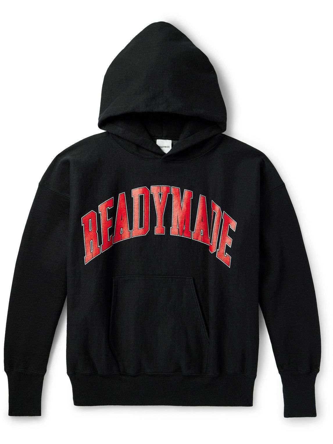 READYMADE - Logo-Print Cotton-Blend Jersey Hoodie - Black