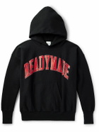 READYMADE - Logo-Print Cotton-Blend Jersey Hoodie - Black