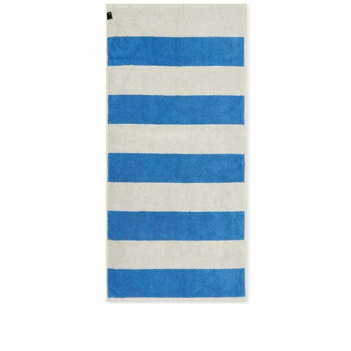 Photo: HAY Frotté Stripe Hand Towel in Blue