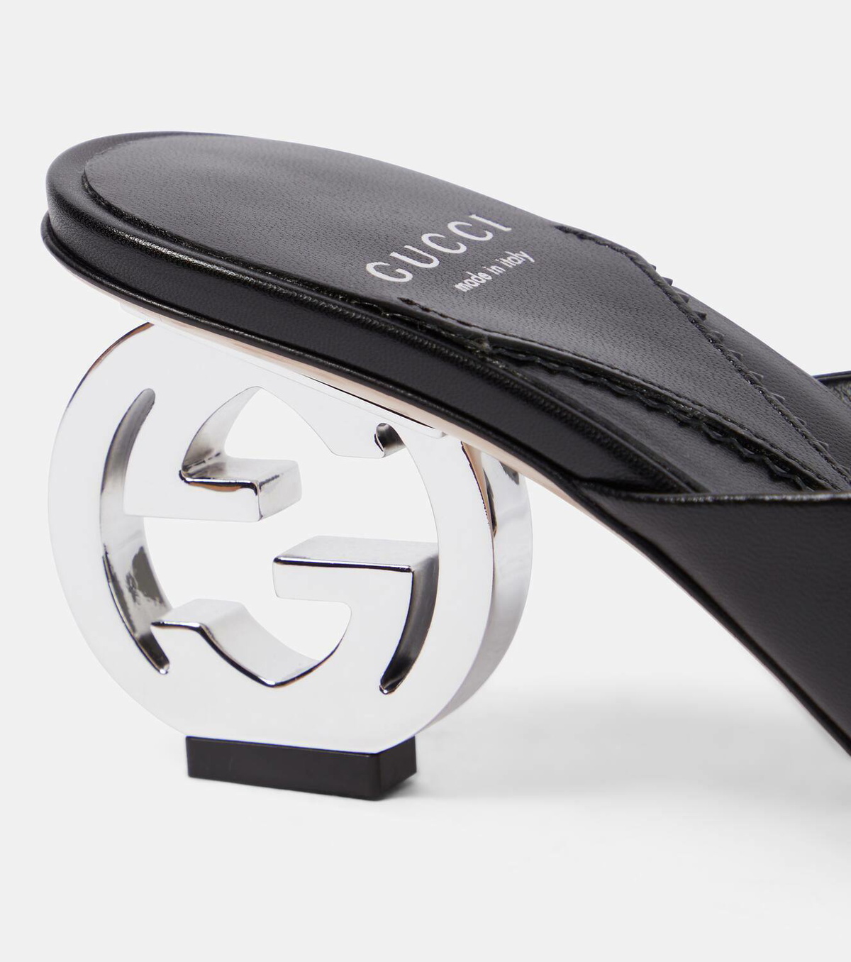 関送込【GUCCI】Interlocking G レザー ミュール Authentic Gucci Interlocking G Cut Cuir Leather Slides