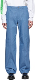 We11done Blue Cotton Trousers