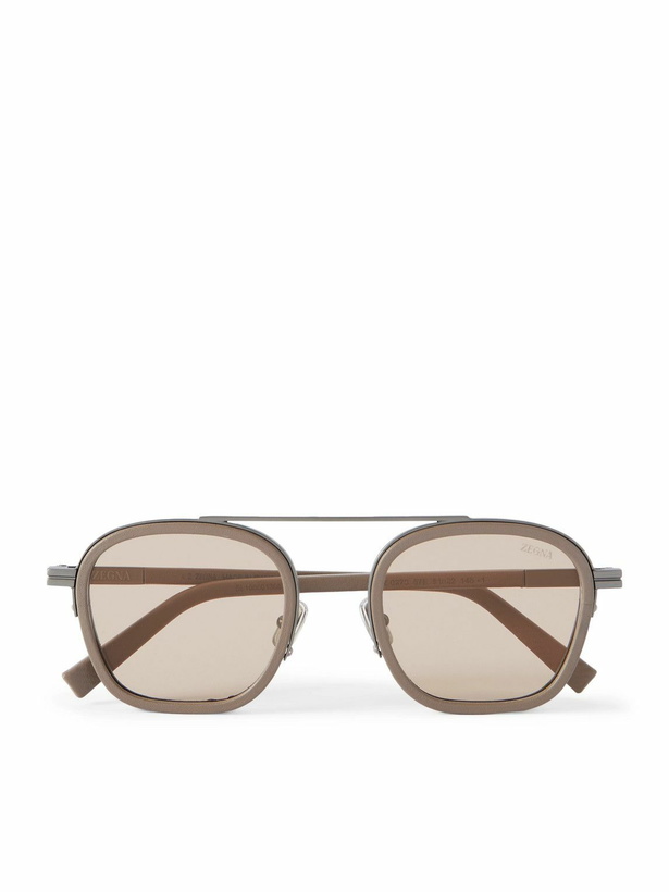 Photo: Zegna - Aviator-Style Acetate and Silver-Tone Sunglasses