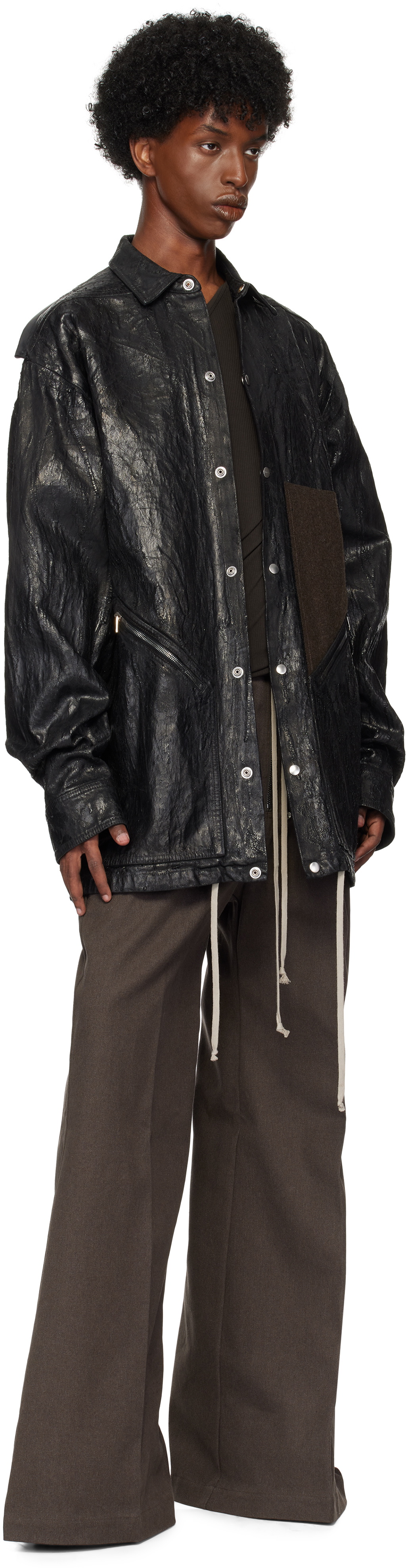 ジャケット・アウター Rick Owens Tour Megacrust Turbo Jacket Rick Owens Black Porterville Runway Tour Megacrust Turbo
